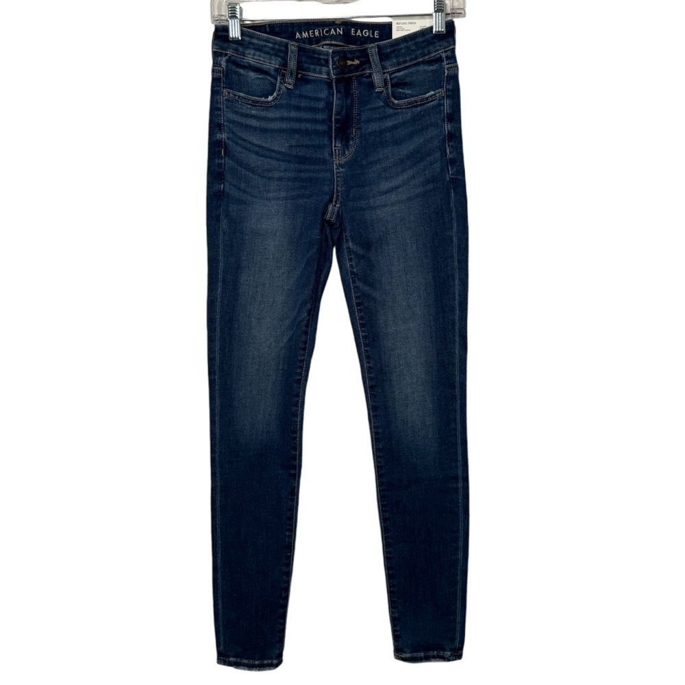 NWT American Eagle Next Level Stretch Jegging Jean Low rise blue haven women 0S